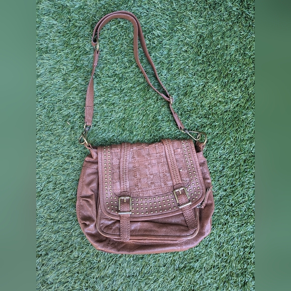 The Sak Brown Crossbody Bag with Stud Accents - Picture 1 of 7